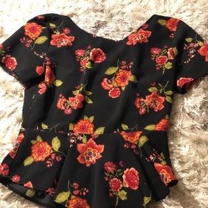 Black peplum top
